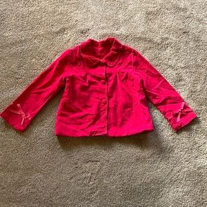 Girls pink corduroy jacket. Size 5/6(S).
